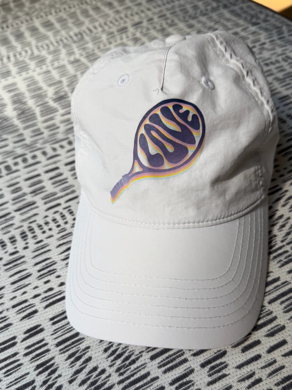 White Prince Tennis Racket Logo Baseball Cap with Love sign Tennis Pickleball